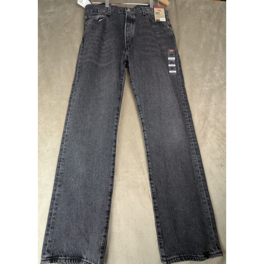 Levis 501 Original Fit Jeans Straight Leg Button Fly 100% Cotton Black SZ 34/32